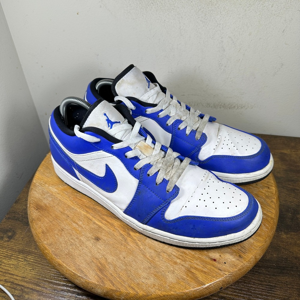 Jordan 1 Low Royal Toe White Game Royal Black 553558-124 Mens Size 12